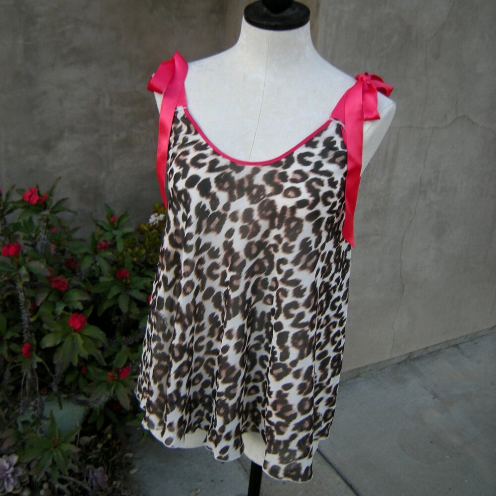 Victoria's Secret S/P Leopard Print & Pink Babydoll